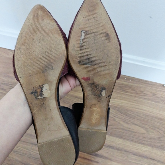 Madewell D'Orsay Cabernet Red Calf-Hair Flats 9 - Picture 6 of 8